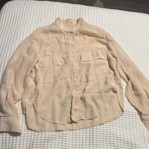 Frame Denim Peach Button-Front Top